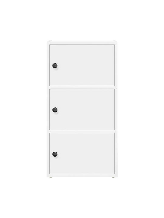Living Room Display Cabinet Made of White Particle Board 40x24x77cm