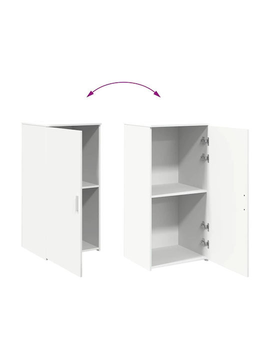 Living Room Display Cabinet Made of Particle Board White 50x45x103.5cm