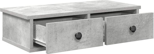 Vidaxl Wall Shelf with Drawers Concrete Gray Engineered Wood 60x28x15 Cm 1 Pc Gray