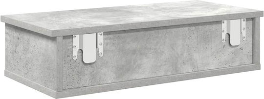 Vidaxl Wall Shelf with Drawers Concrete Gray Engineered Wood 60x28x15 Cm 1 Pc Gray