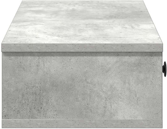 Vidaxl Wall Shelf with Drawers Concrete Gray Engineered Wood 60x28x15 Cm 1 Pc Gray