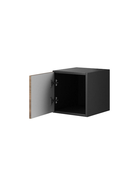 Roco R05 КреМАСТО Шкаф Витрини За Дневна От ПДЧ С Осветление Antracite/Wotan Oak 37x37x39см