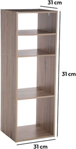 Βιβλιοθήκη Mix Nat 34.5x32x100.5εκ. 138927 Βιβλιοθήκη Mix Nat 34.5x32x100.5εκ. 138927