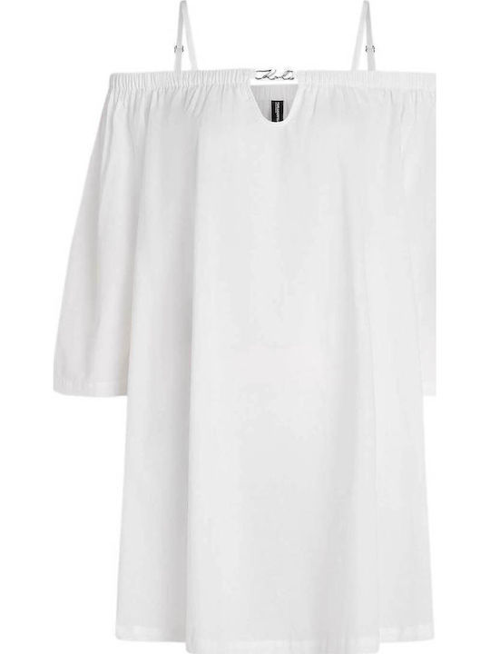 Summer Mini Shirt Dress White
