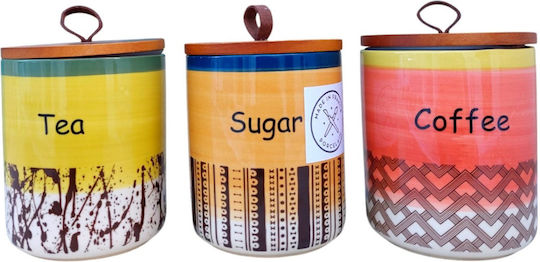 Etoile Nature Set 3 Stück Lebensmittelgläser für Zucker Kaffee Tee mit Deckel Keramik 12x12x14cm 3 Stück Etoile Nature Set 3 Stück Lebensmittelgläser für Zucker Kaffee Tee mit Deckel Keramik 12x12x14cm 3 Stück