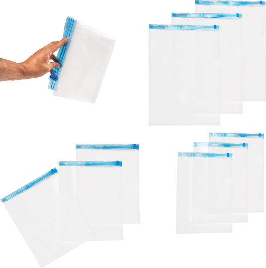 ikonka Plastic Storage Bag for Bags / Clothes Airtight and with Vacuum 9pcs