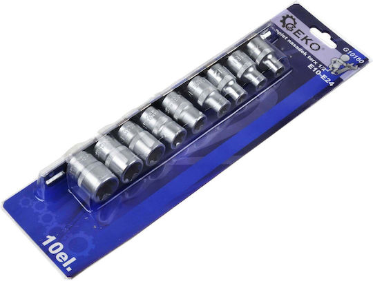 Satra Καρυδάκια Torx με Καρέ Υποδοχής 1/2" Σετ 10τμχ