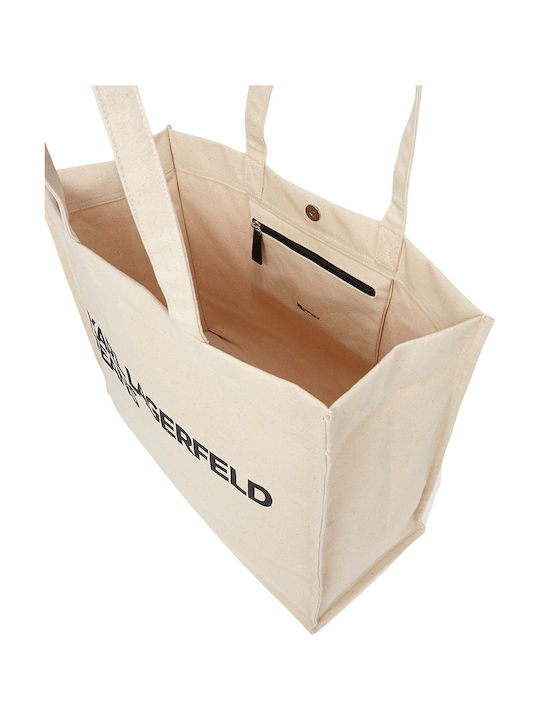Υφασμάτινη Γυναικεία Τσάντα Shopper Ώμου Μπεζ
