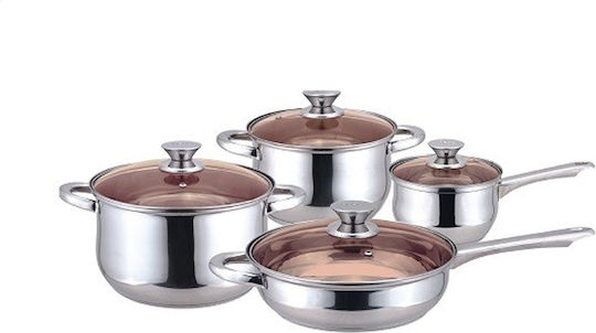 Muhler Cookware Set Stainless Steel Silver 8 Pieces Muhler Cookware Set Stainless Steel Silver 8 Pieces