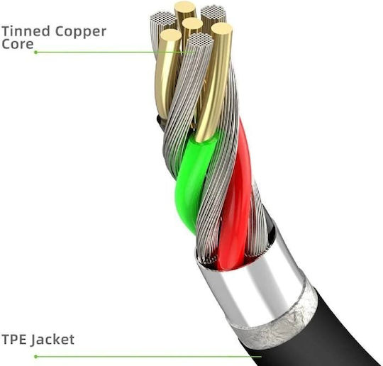 Budi USB to 30-Pin Cable Μαύρο 1.2m 1τμχ