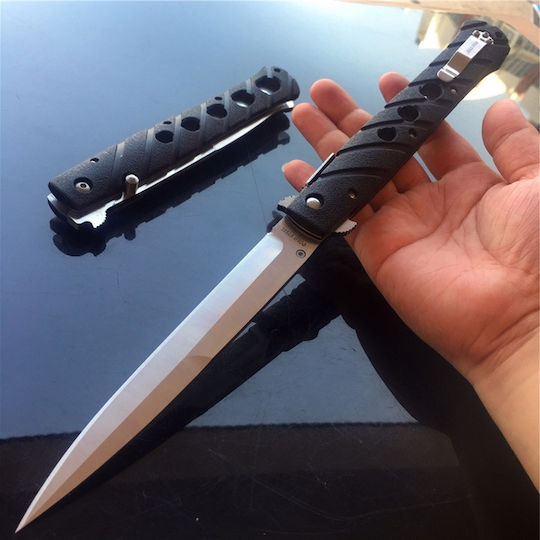 Set Two Stiletto Knives Locking Blade Belt Attachment 33 Cm