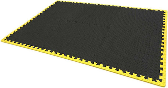 Eva Foam Floor Protection Tiles Puzzle Type 6 Pieces Non-slip Black and Yellow Floor 61x61cm Hbm Machines