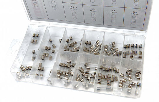 Auto Fuse Set 5x20 Mm 0.2-15a 100 Pcs