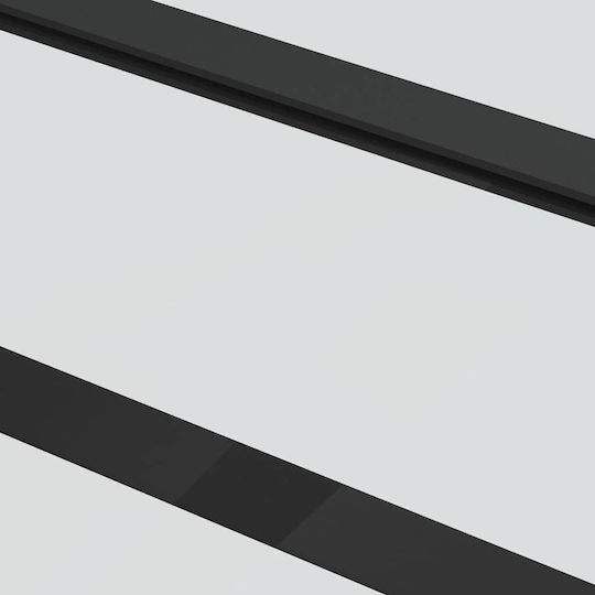 Schiebetürbeschlag-Set Schwarz 102x205 cm ESG-Glas Schwarz 3375929