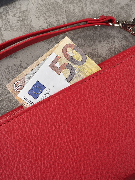 Large Leather Women's Wallet Classic with RFID Red