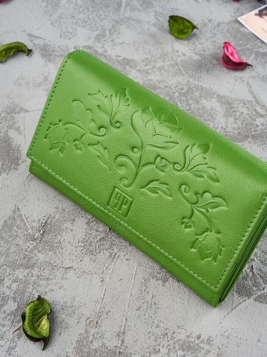 Leather Women's Wallet Classic with RFID Green