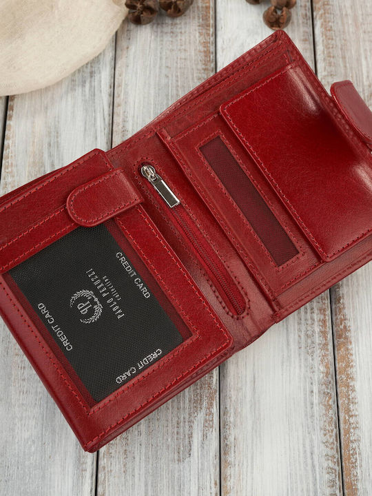 Μικρό Δερμάτινο Γυναικείο Πορτοφόλι με RFID Κόκκινο