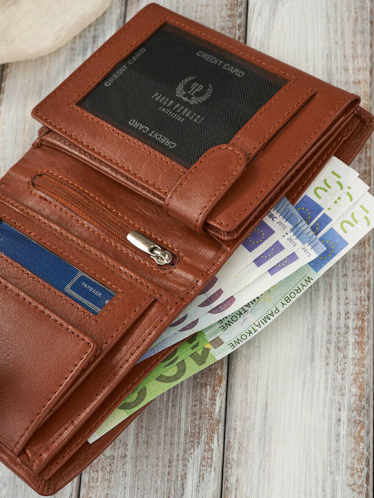 Small Leather Women's Wallet Classic with RFID Tabac Brown
