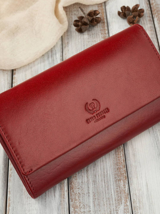 Large Leather Women's Wallet Classic with RFID Red