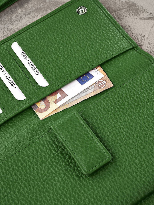 Μεγάλο Δερμάτινο Γυναικείο Πορτοφόλι με RFID Πράσινο
