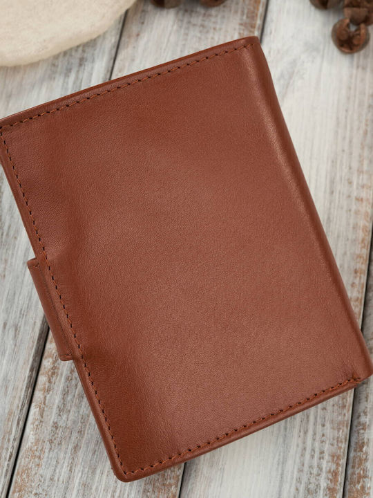 Small Leather Women's Wallet Classic with RFID Tabac Brown