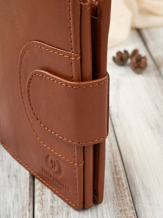 Small Leather Women's Wallet Classic with RFID Tabac Brown