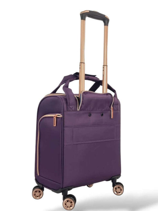 Diplomat Small The Monaco Collection Cabin Fabric Purple Suitcase With 4 Wheels Height 55cm