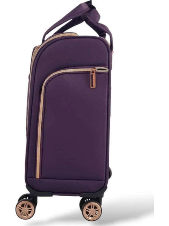 Diplomat Small The Monaco Collection Cabin Fabric Purple Suitcase With 4 Wheels Height 55cm