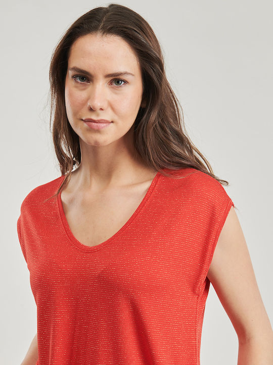 Women's T-shirt Striped Red