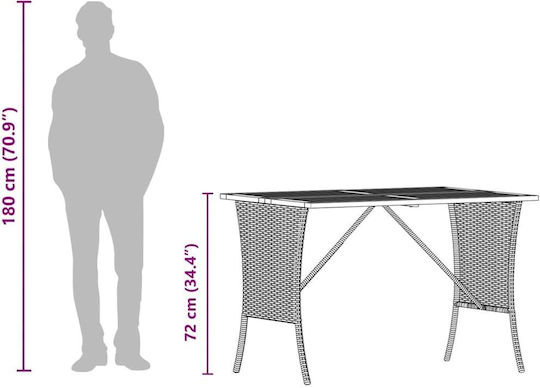 Masă Exterior Bej 105x75x72cm