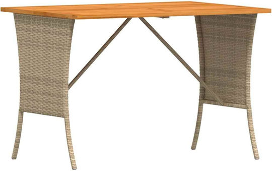 Masă Exterior Bej 105x75x72cm