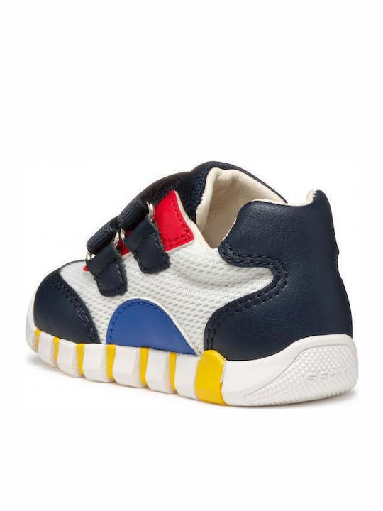 B IUPIDOO Kinder Sneakers Anatomisch mit Klettverschluss Weiß