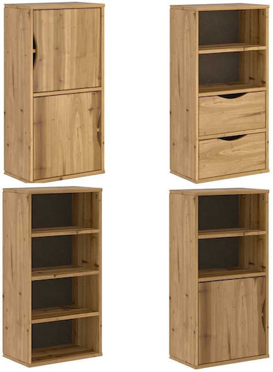 Μπουφές από Μασίφ Ξύλο με Συρτάρια Καφέ 40x24x79cm