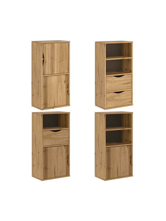 Sideboard made of Solid Wood with Drawers Coffee 40x24x79cm