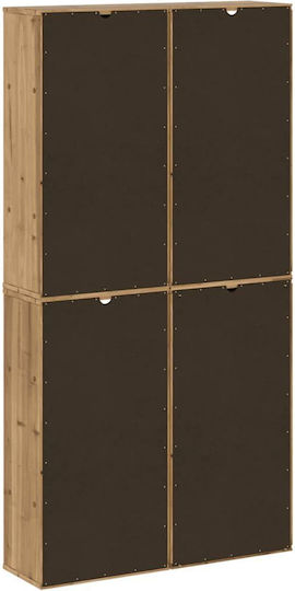 Μπουφές από Μασίφ Ξύλο με Συρτάρια Καφέ 40x24x79cm