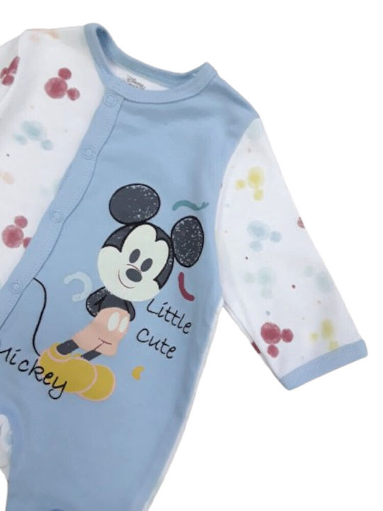 Disney Mickey Βρεφικό Φορμάκι Μακρυμάνικο Blue