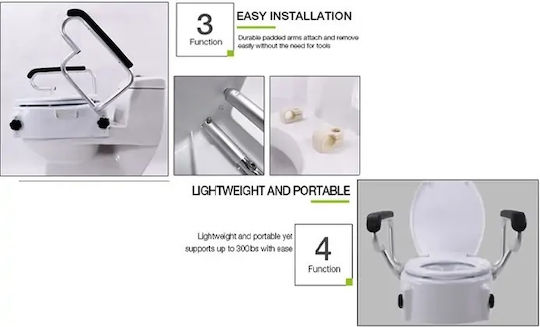 Dr. Happy Adjustable Height Toilet Seat Riser Adjustable Handles Dr Happy Ανυψωτικό Κάθισμα Τουαλέτας