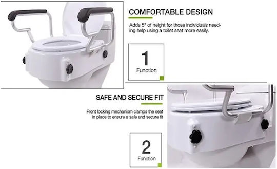 Dr. Happy Adjustable Height Toilet Seat Riser Adjustable Handles Dr Happy Ανυψωτικό Κάθισμα Τουαλέτας