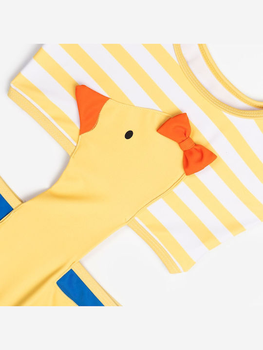 Funky Kids Swimwear One-Piece White-yellow-royal blue