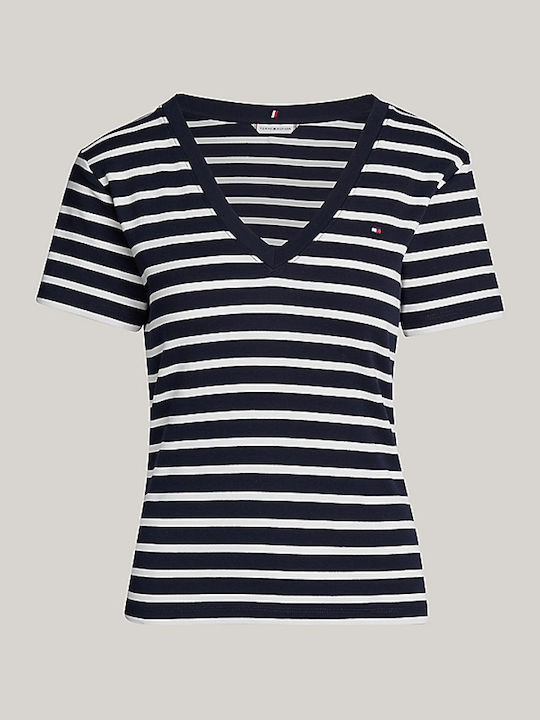 Breton Damen T-Shirt Gestreift Schwarz