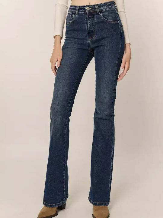Damenjeans Schlaghose Medium Stone Blue