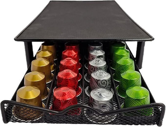 Sertar de stocare din sticlă Xirui pentru 40 de capsule Nespresso 40x21x3cm