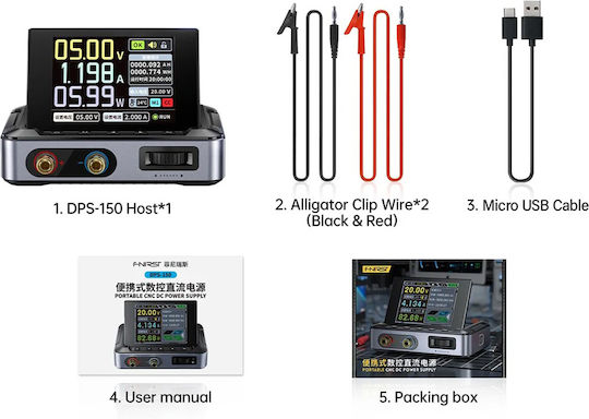 Fnirsi Laboratory Power Supply with 1 Channel 5V 5A and Maximum Power 150W FNR-DPS-150