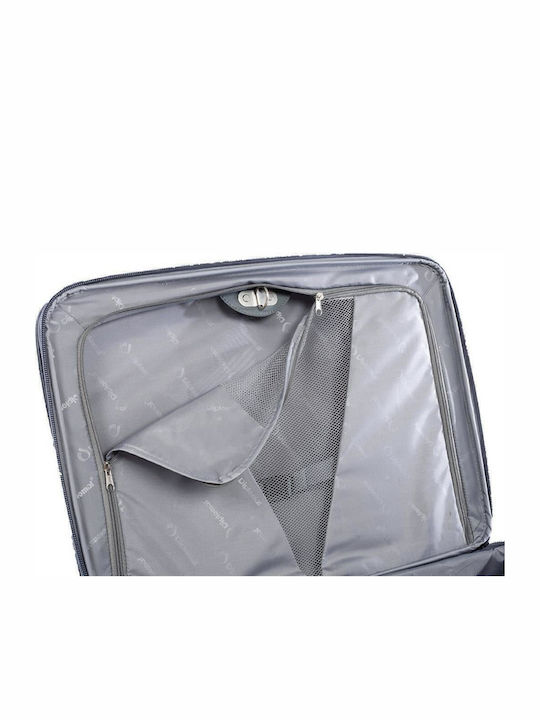 Diplomat Large The Athens Collection Fabric Suitcase Blue with 4 Wheels Height 78cm