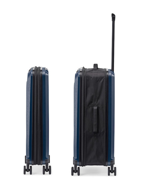 Senz° Μεγάλη Βαλίτσα Ταξιδίου Σκληρή Midnight Blue με 4 Ρόδες
