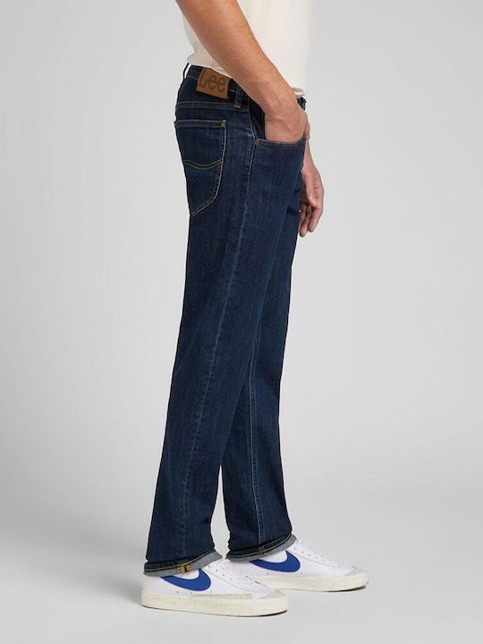 Daren Men's Elastic Jeans Pants with Regular Straight Fit Deep Dark Stone Dark Blue