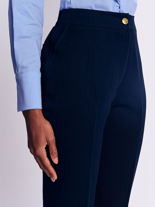 Damen Stoff Hose mit Gummizug Braun
