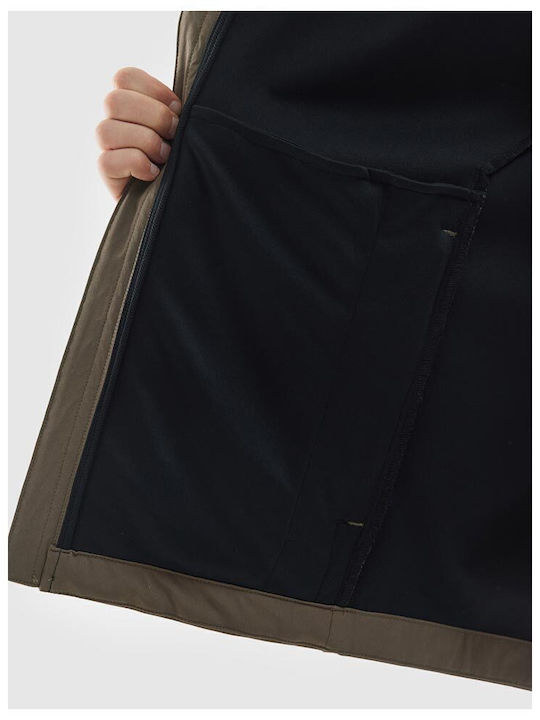 Softshell Χειμωνιάτικο Μπουφάν Softshell Αδιάβροχο και Αντιανεμικό Καφέ