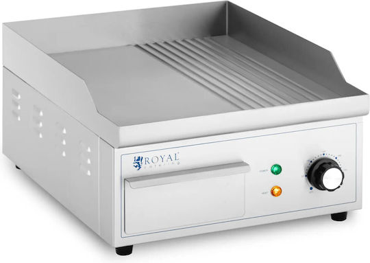 Royal Catering Gewerbliche Flachgrillplatten Elektrisch 36x38x 2kW mit glatter & geriffelter Platte