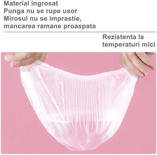 Set 100 Elastic Food Bowl Protection Foils Flippy Plastic Material Freshness Diameter 12 40 Cm